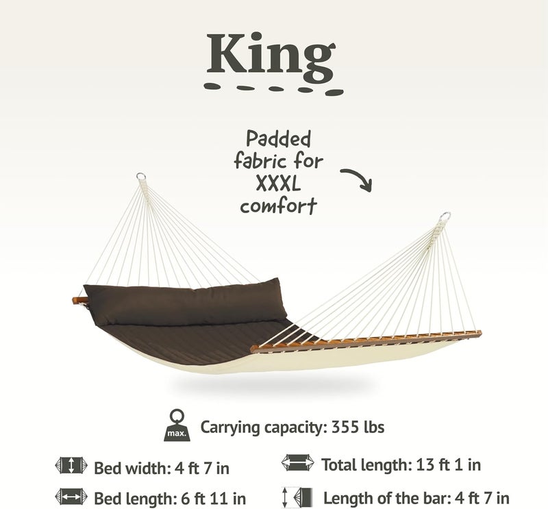 LA SIESTA Alabama kingsize spreader bar hammock for outdoor, (140 cm) - Arabica - Image 4